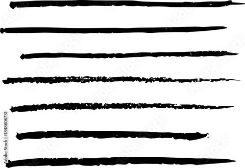 A series of black lines that are drawn in a variety of styles and lengths for your work