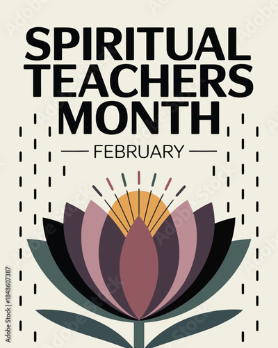 Spiritual Teachers Month February Awareness Design