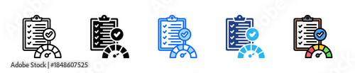 Performance Check Icon Set Multiple Style Collection