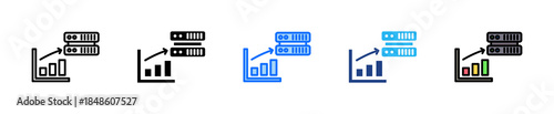 Data Monitoring Icon Set Multiple Style Collection