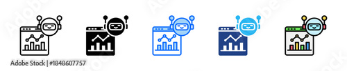 Auto Monitoring Icon Set Multiple Style Collection