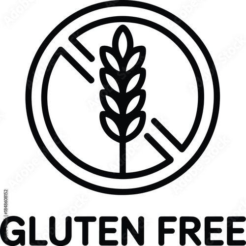 Gluten Free Icon Black and White Symbol