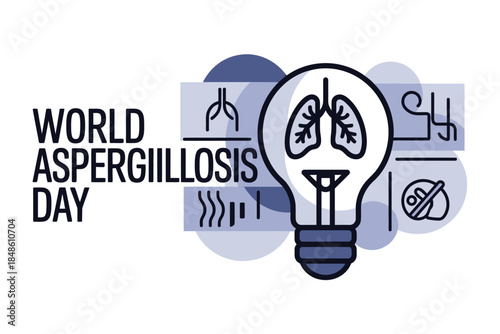 World Aspergillosis Day Awareness Medical Illustration