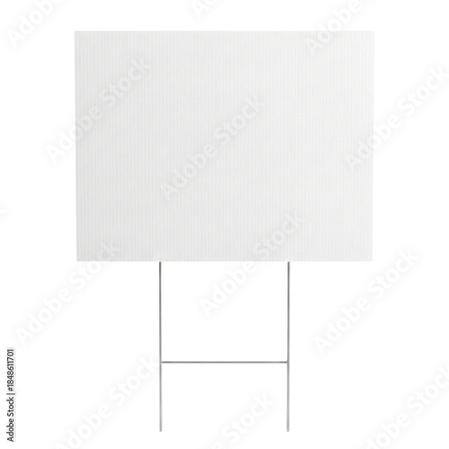Blank White Corrugated Plastic Yard Sign With Stakes