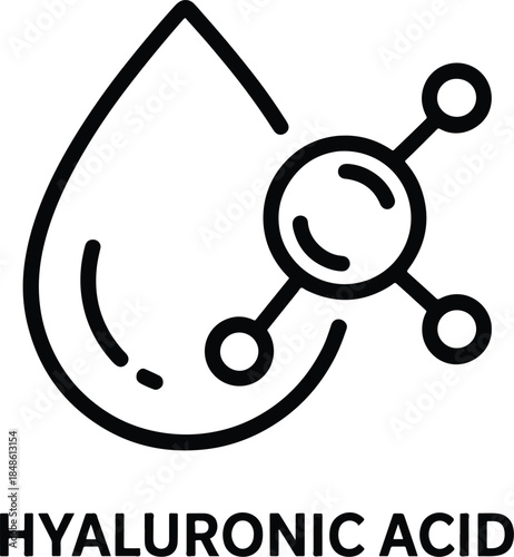 Hyaluronic acid molecule drop icon vector illustration