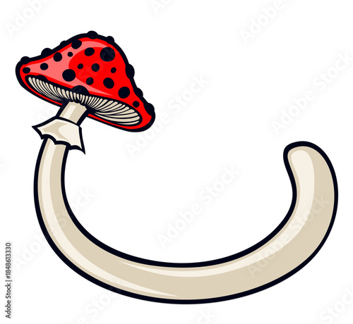 Symbol of stylized forest mushroom.