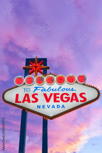 Photography Welcome to Fabulous Las Vegas Neon Sign. Las Vegas, Nevada, USA