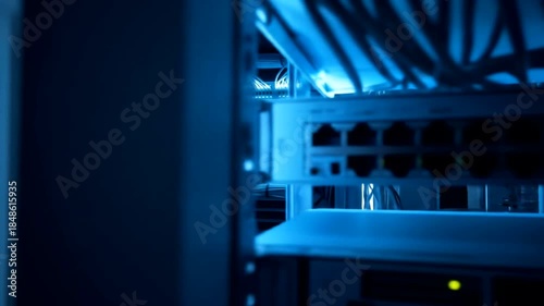 Server Room Technology Network Cables and Equipment.