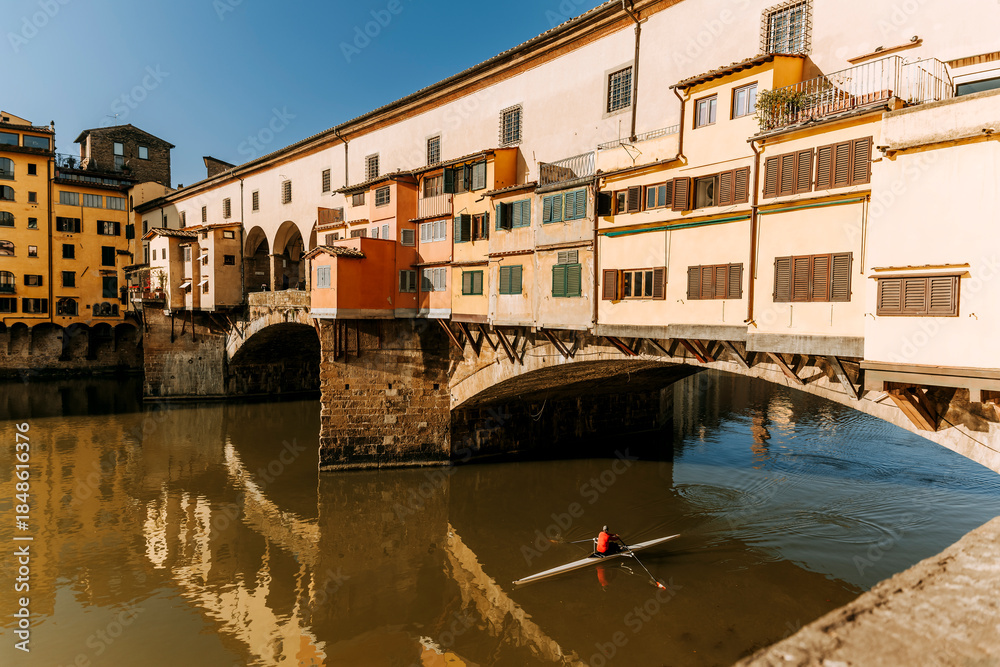 Fototapeta premium ponte vecchio at sunset, florence, tuscany