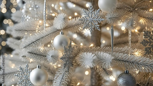 Elegant white christmas tree decorations