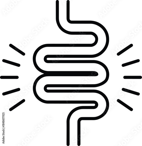 Intestine Illustration Representing Pain and Inflammation