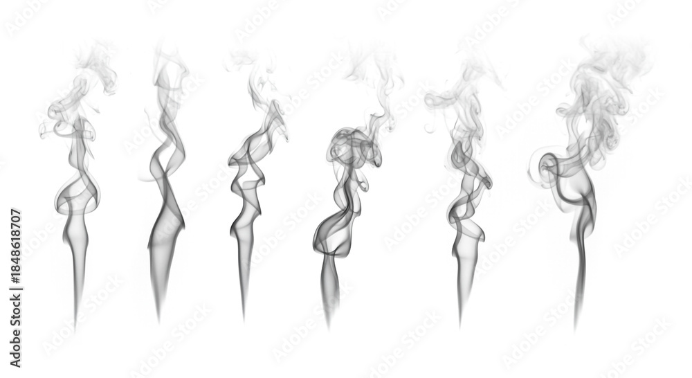 Fototapeta premium Smoke trails rising up in different patterns