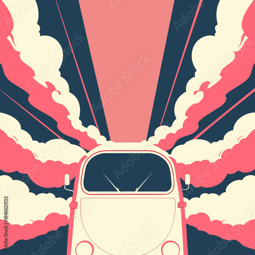 vector illustration of a retro T shirt design