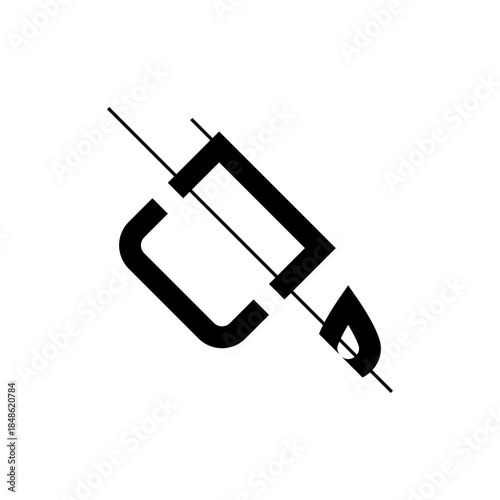 Black and White Fuel Pump Icon, Gas Station Symbol, Minimalist Design