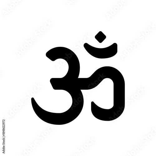 Sacred Om Symbol Black and White Spiritual Icon Hinduism Meditation