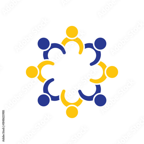 rotating successful people community logo design