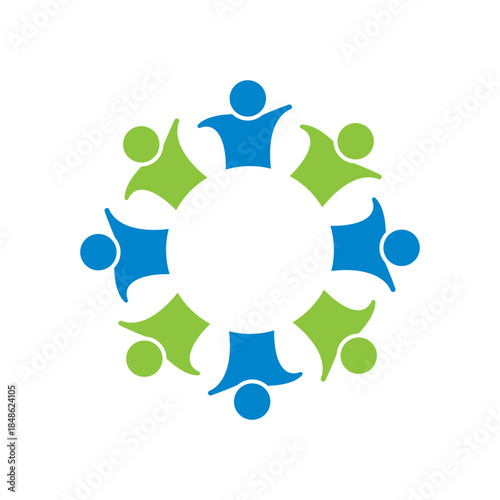 rotating successful people community logo design