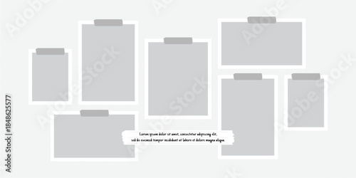 Picture abstract photo frames and digital photo wall template
