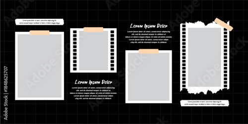 Picture abstract photo frames and digital photo wall template
