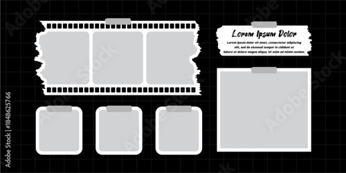 Picture abstract photo frames and digital photo wall template
