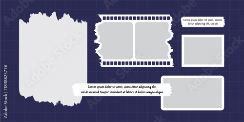 Picture abstract photo frames and digital photo wall template
