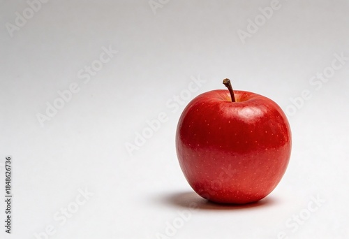 Fresh Red Apple Isolated on White Background, Minimal Studio Food Photography