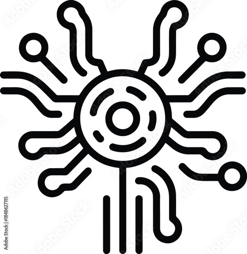 Artificial intelligence icon neural network concept design