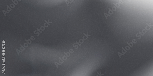 Black white dark gray silvery abstract background. Color gradient. Wave. Rough grain grainy grungy noise dust. Brushed matte shimmery blur. Light. Metallic steel metal effect. Design.