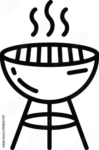 Barbecue Grill Icon Illustration Outdoor Cooking
