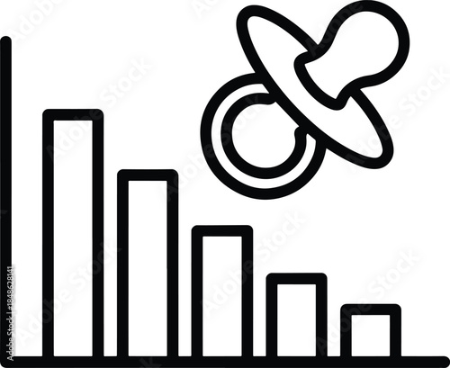 Birth Rate Decline Graph with Pacifier