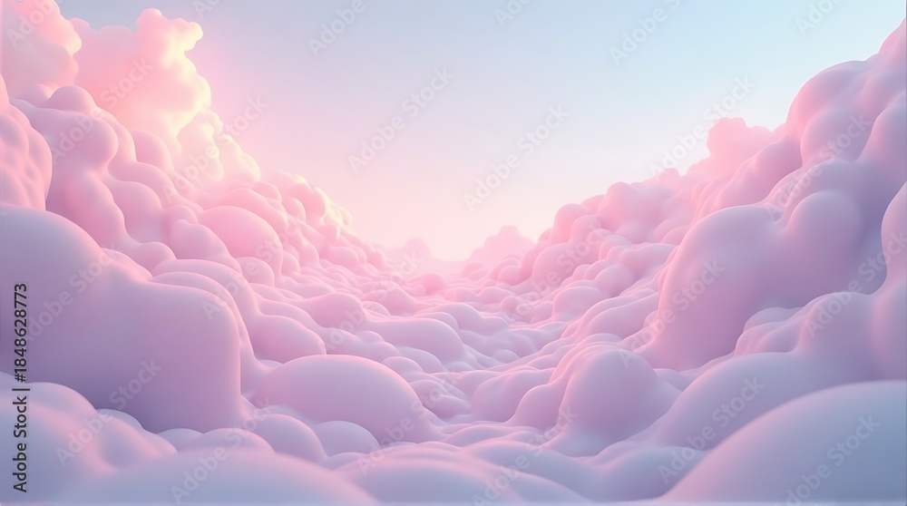 Fototapeta premium Soft Pink Fluffy Cloudscape