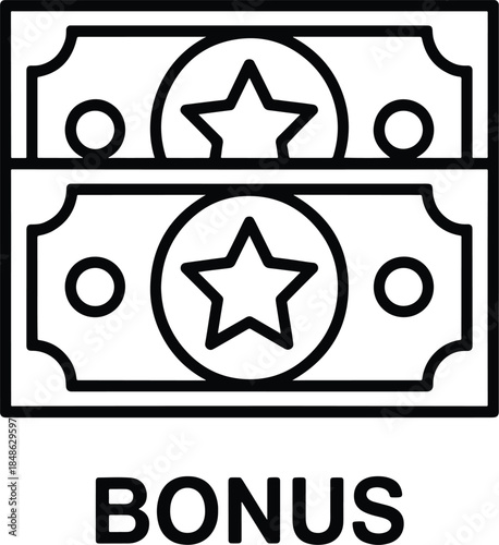 Bonus money currency vector icon illustration