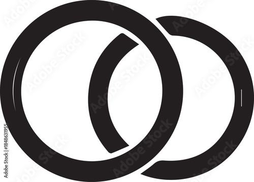 Two interlocking rings symbolizing connection and unity