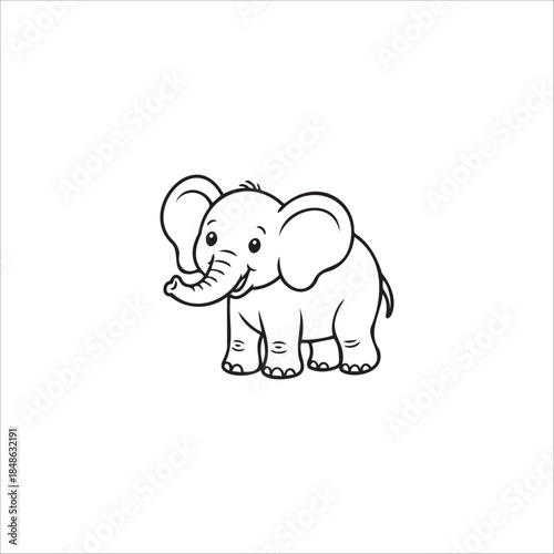 Cute Baby Elephant Vector EPS file Illustration 