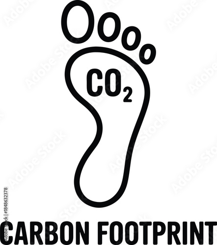 Carbon Footprint Concept with Footprint and CO2