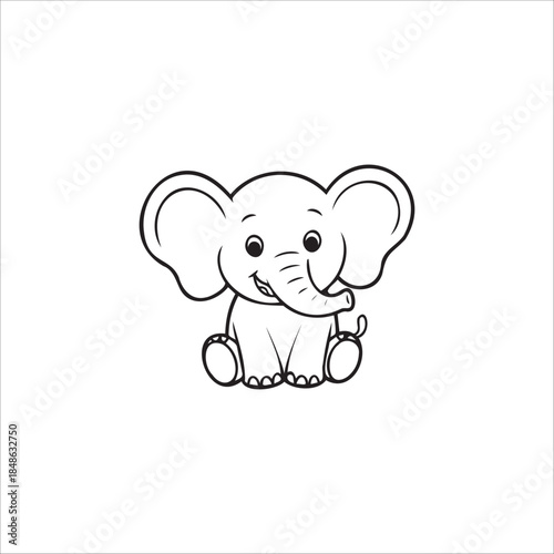 Cute Baby Elephant Vector EPS file Illustration 
