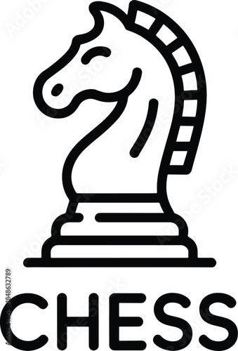 Chess knight strategic game piece illustration