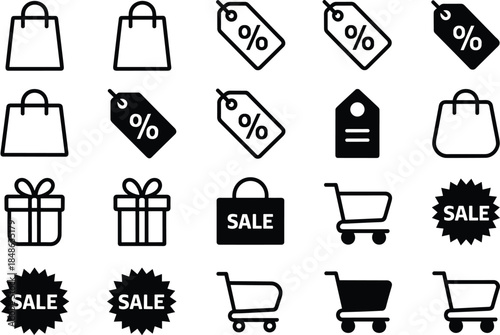 ecommerce sale icons,discount and offer symbol, discount icons,sale icons,shopping icons,promotion icon set,price tag icons,percentage icons,e commerce icons,retail icons,offer symbols,vector icon set