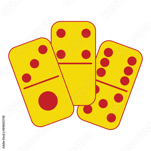 Vector illustration of domino cards set. suitable for board games, traditional games, gambling concepts, game apps, UI design, infographic elements, posters, and educational materials.