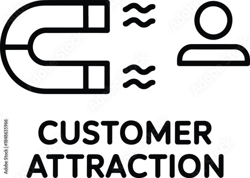 Customer Attraction Marketing Magnet Concept Illustration