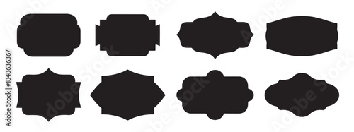 retro frame borders and decorative label elements for blank sign and sticker design