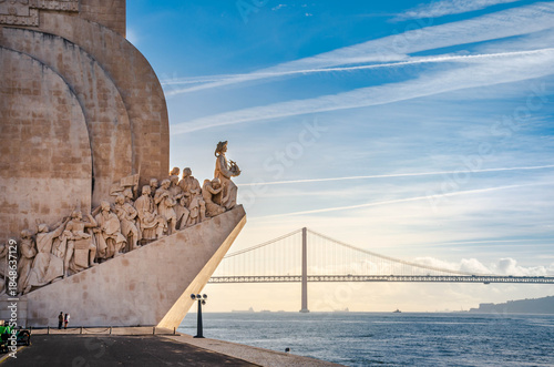 фотографія The Monument of the Discoveries  by the Tagus River in Lisbon.