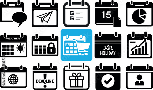 Calendar icons for organization and planning