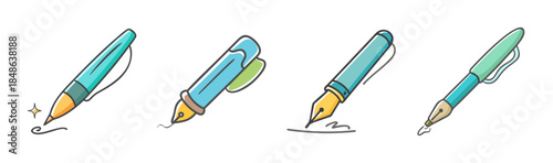 A delightful collection of cartoon pens for writing, drawing, and creative tasks