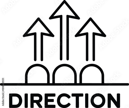 Direction Arrows Pointing Upwards Icon Design