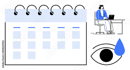 Calendar concept. Calendar organizes events and assists productivity. Calendar connects tasks, emotions, and time management. Great for business, mental health, productivity, planning and deadlines