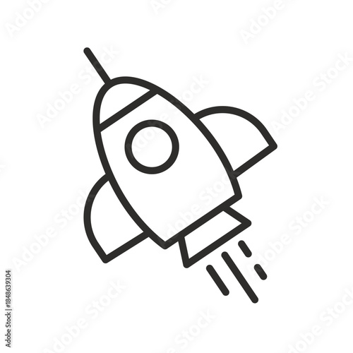 rocket sign, simple outline rocket icon