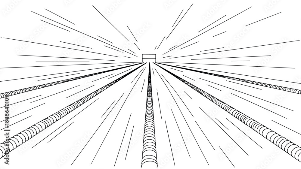 Obraz premium Futuristic tunnel with dynamic lines emphasizing perspective and depth