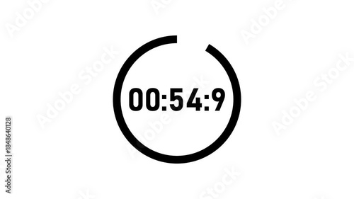 Wallpaper Mural Minimalist one minute countdown timer circular progress ring on black background for presentations workouts breaks focus sessions classrooms meetings productivity visuals digital clock animation . Torontodigital.ca
