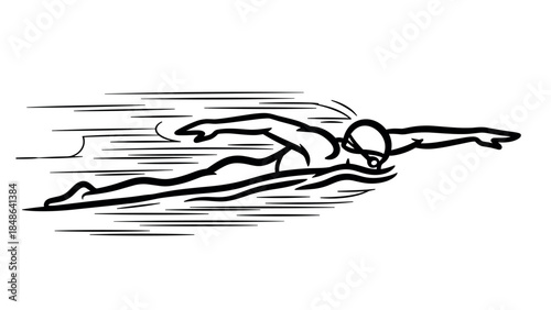 Dynamic swimmer butterfly stroke in motion